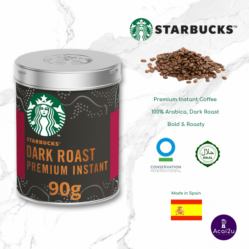 Starbucks Dark Roast Premium Instant Coffee, 90g, Tin Shopee Malaysia