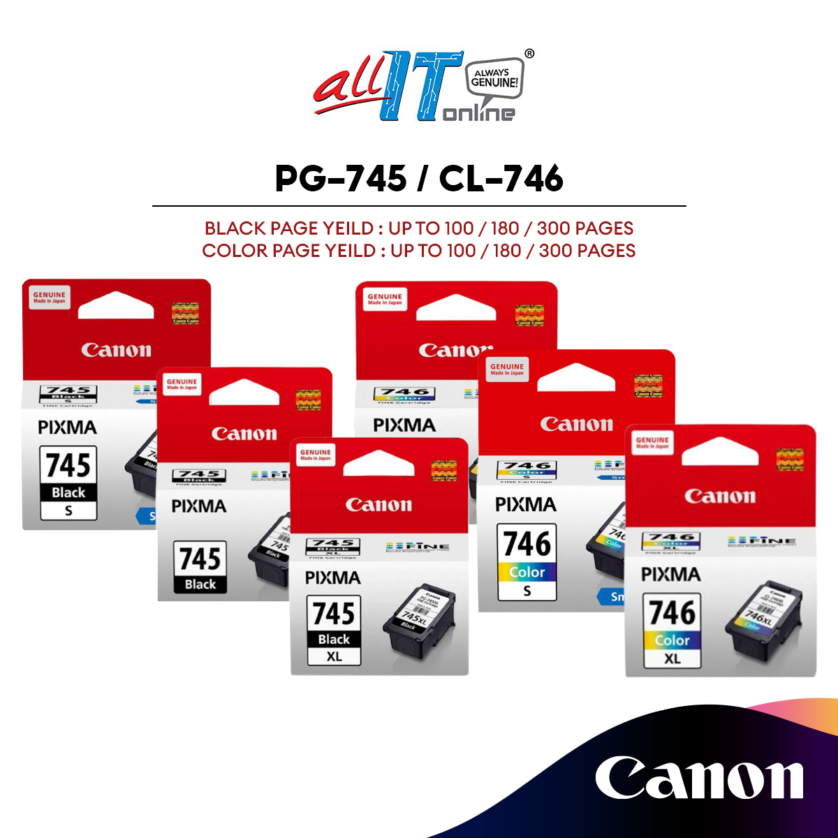 Canon Pg 745spg 745pg 745xl Black Cl 746scl 746cl 746xl Color Ink Cartridge Shopee 2288