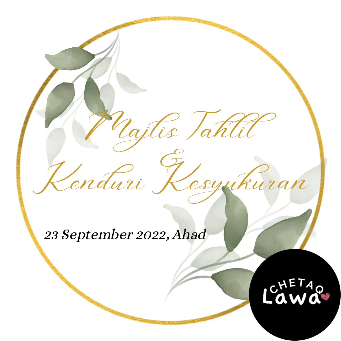 Sticker Label Aqiqah / Tahlil / Majlis Kesyukuran (Size 4cm) Shopee