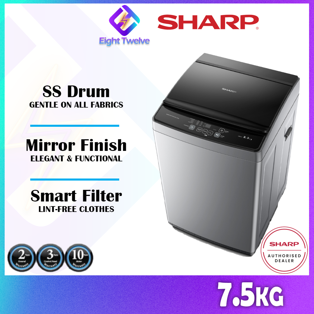 Sharp Full Auto Top Load Washing Machine 7.5kg-20kg Mesin Basuh