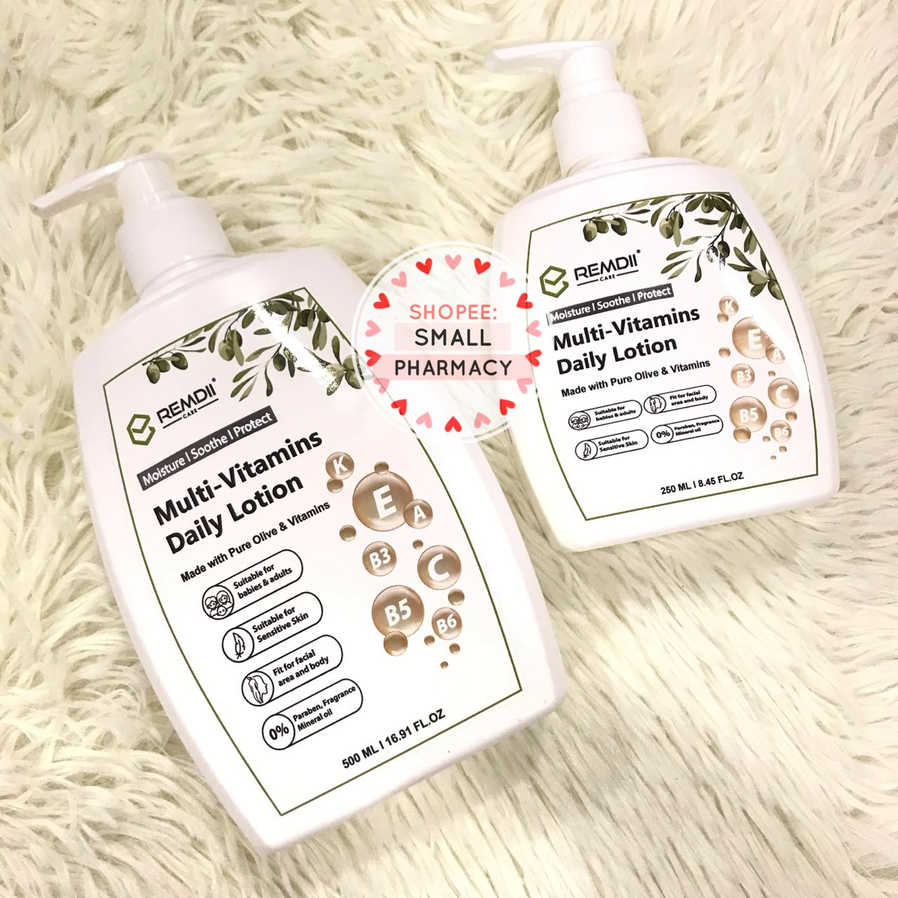 Remdii MultiVitamins Daily Lotion Pure Olive + Vitamins Sensitive