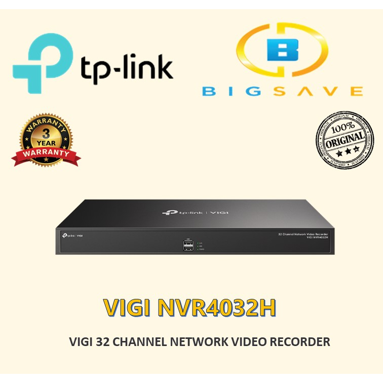 TP-LINK - VIGI NVR4032H NVR de 32 canales, con un ancho de Banda de 320