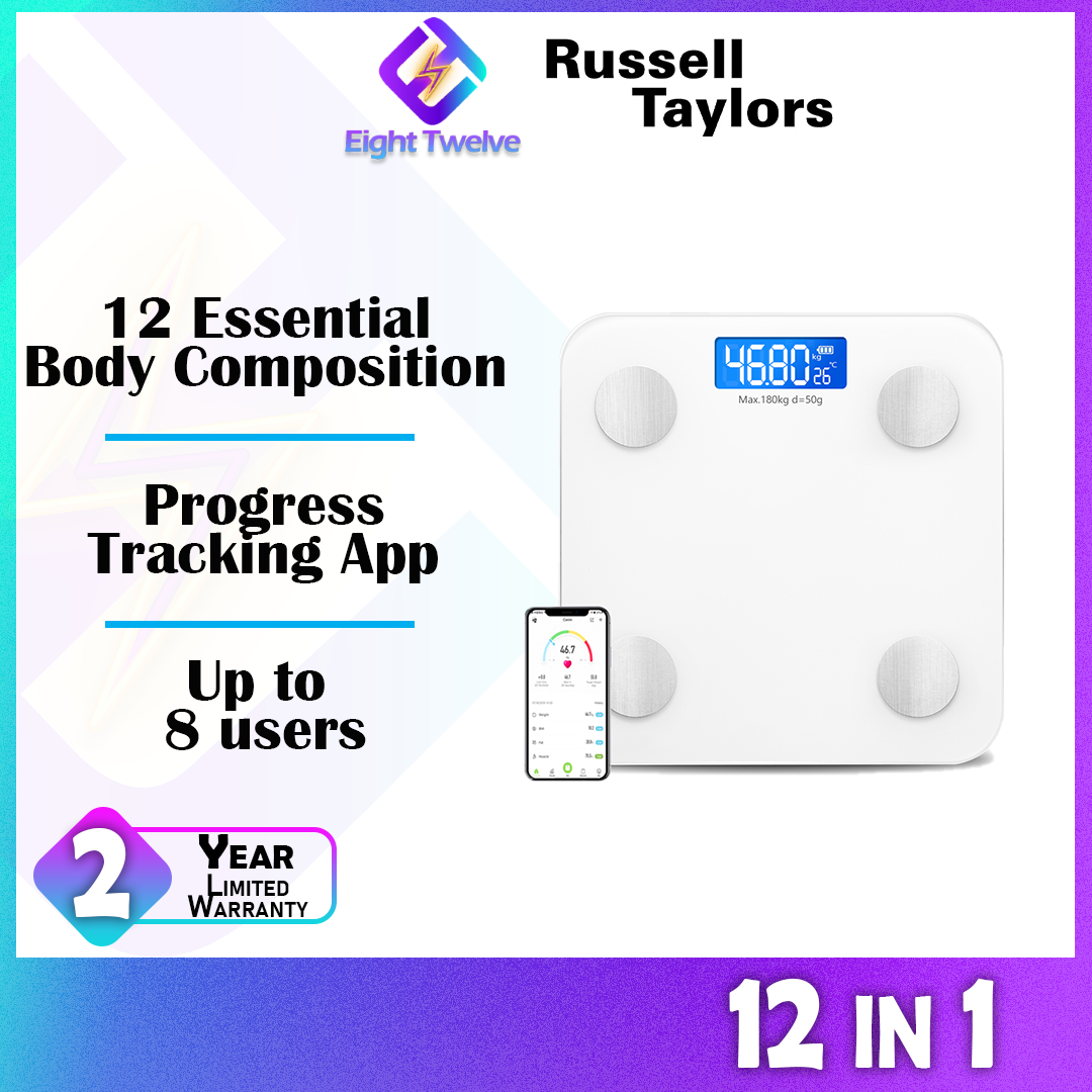RUSSELL TAYLOR Body Weighing Scale | Bluetooth/App | BWS10 | Shopee ...