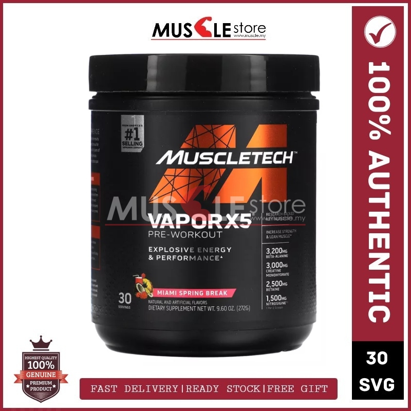 MuscleTech Vapor X5 Next GEN 30Serving Preworkout, Power, Strength