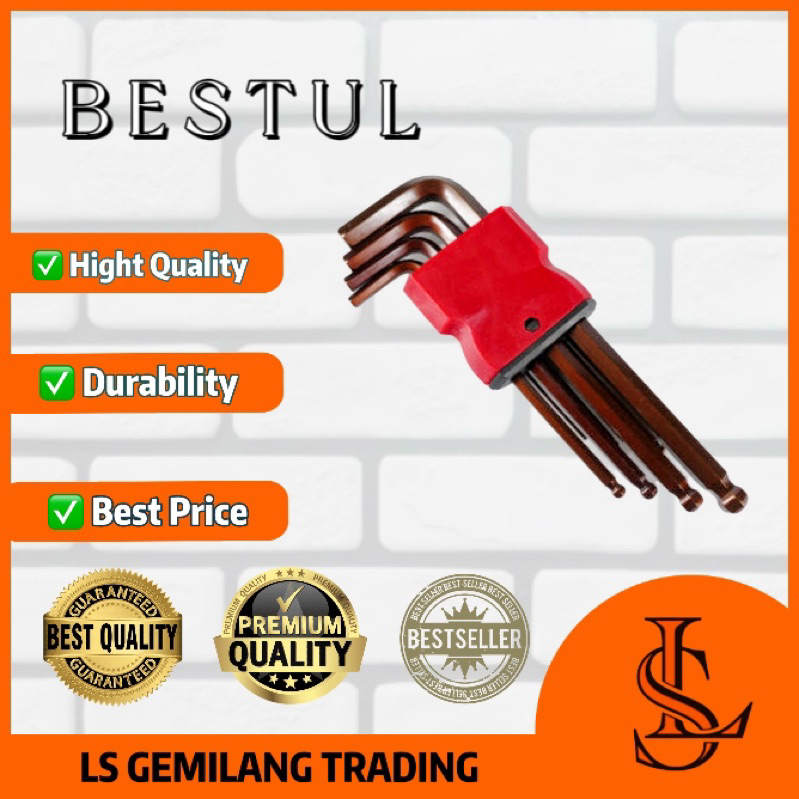 LS GEMILANG JIS JAPAN LONG ARM Ball Point Chrome Hex Allen Key L KEY ...