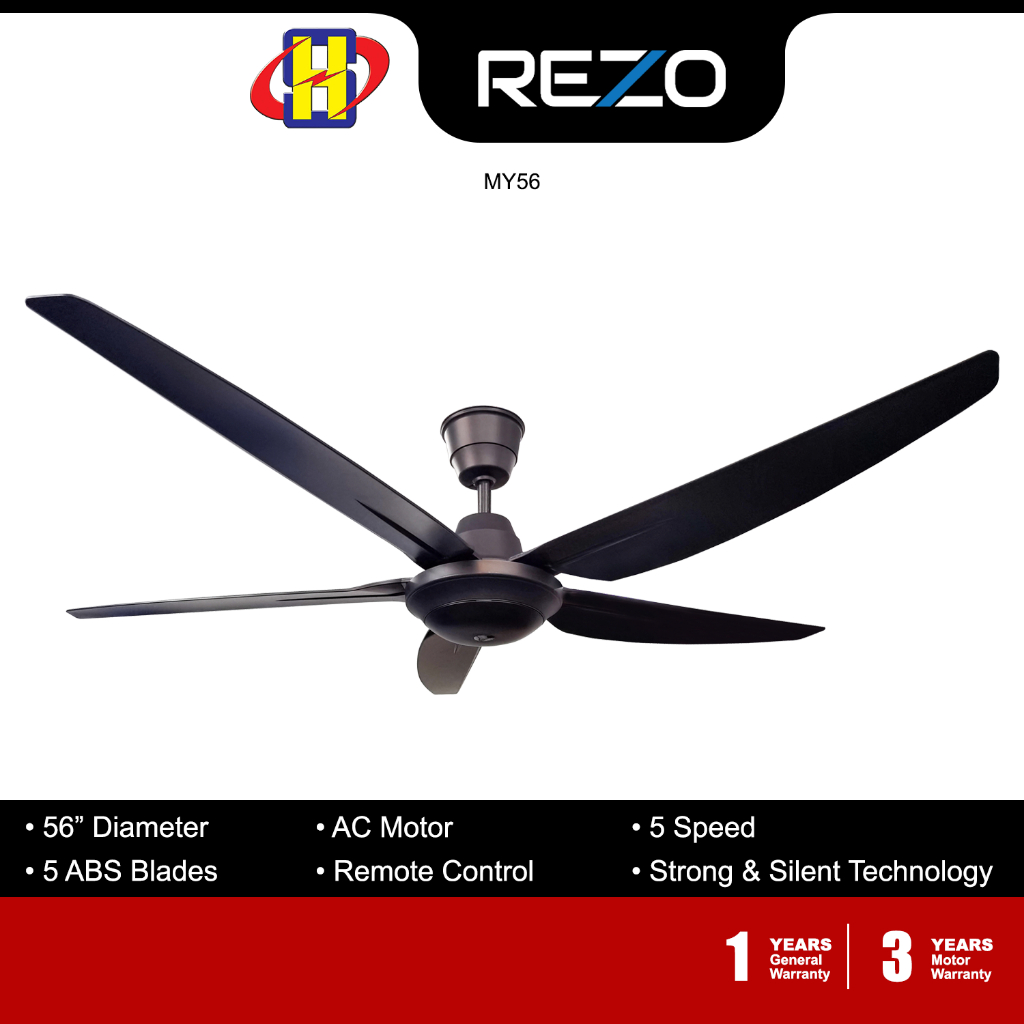 Rezo Ceiling Fan (56 Inch) AC Motor 5Speed Remote Control Ceiling Fan