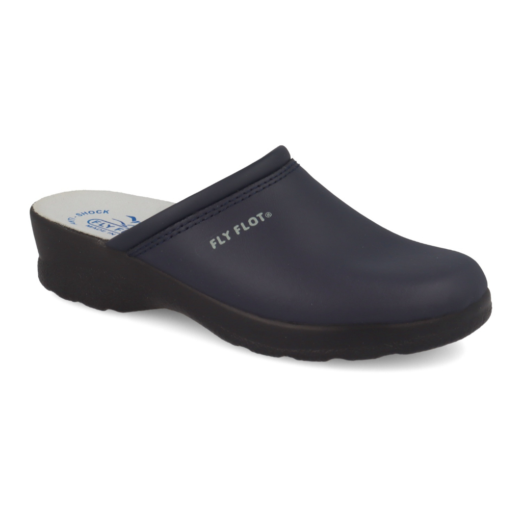 Flot Shoes Fly Flot Clogs Womens LEATHER WOMAN SLIPPER BLUE (85093BC)