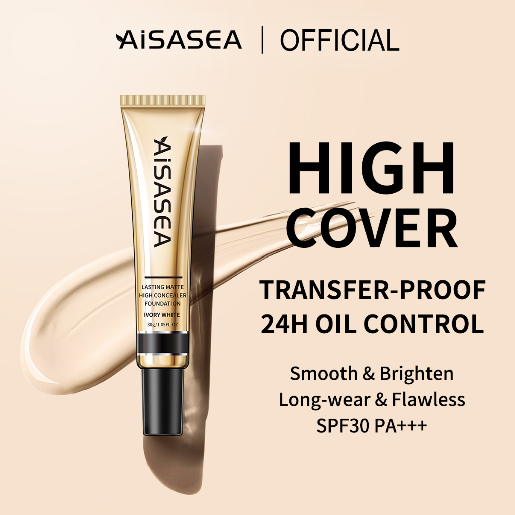 Aisasea Full Coverage Matte Foundation Liquid Spf30 Pa Long Lasting Oil Control Waterproof