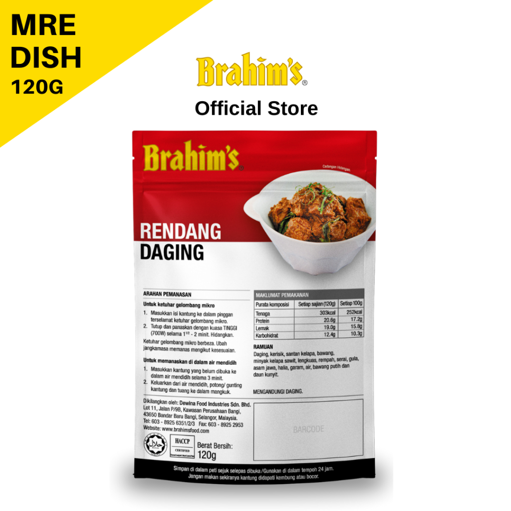 Brahims Meals Ready To Eat Dishes 120g Outdoor Meals Ready To Eat