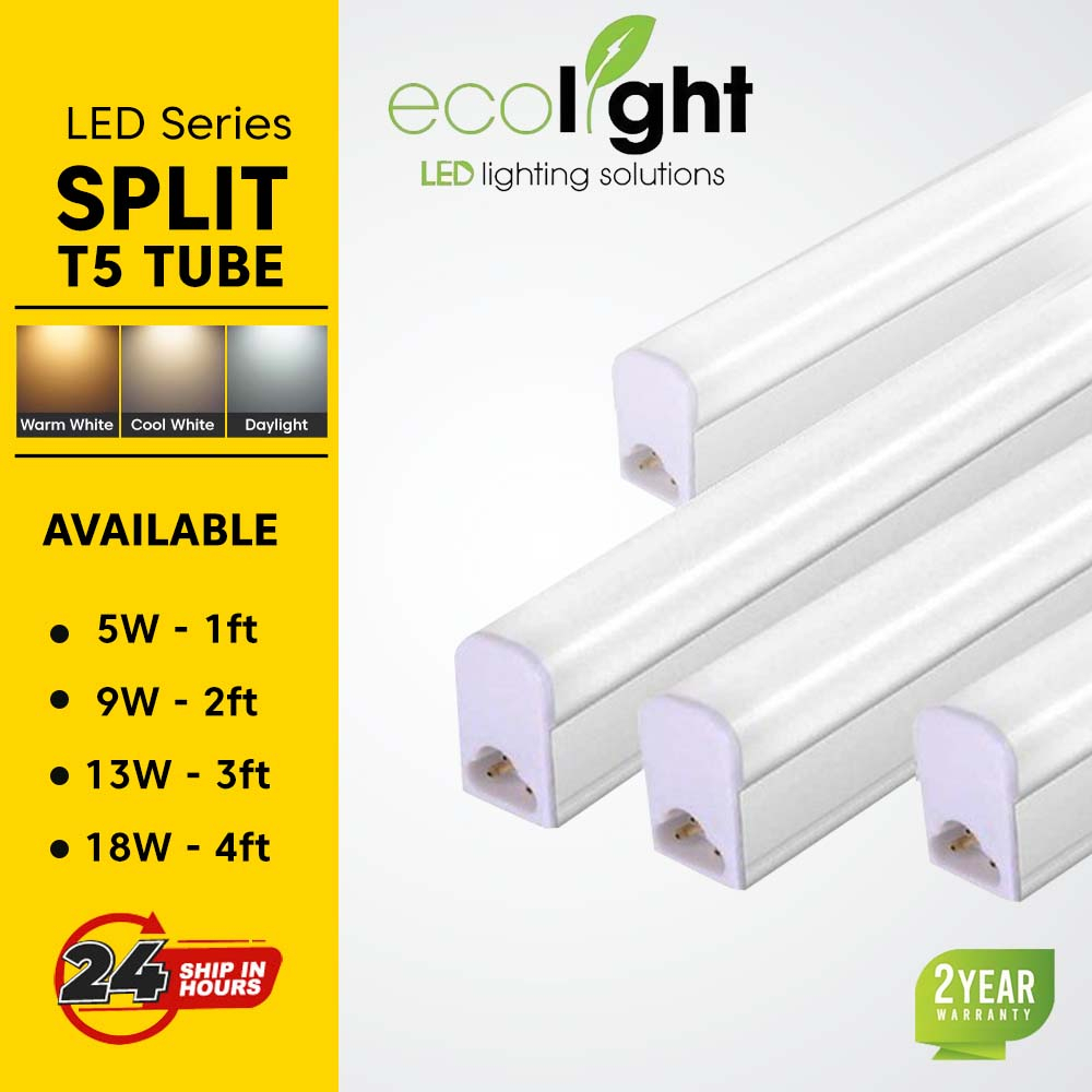 Ecolight LED T5 Tube Light Lamp Bulb Complete Set Celling Light Energy ...