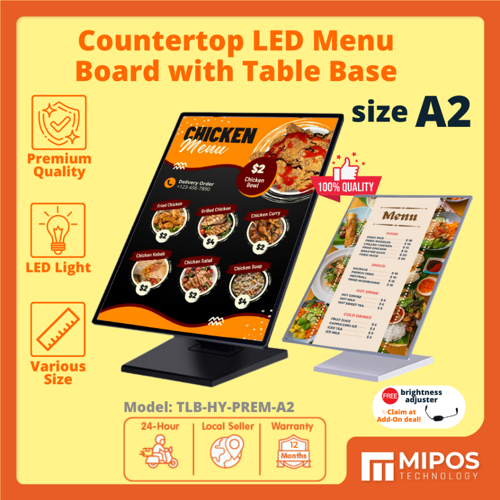 LED Menu Display Board A2 Standing Countertop/A2 Backlit LED Menu Board