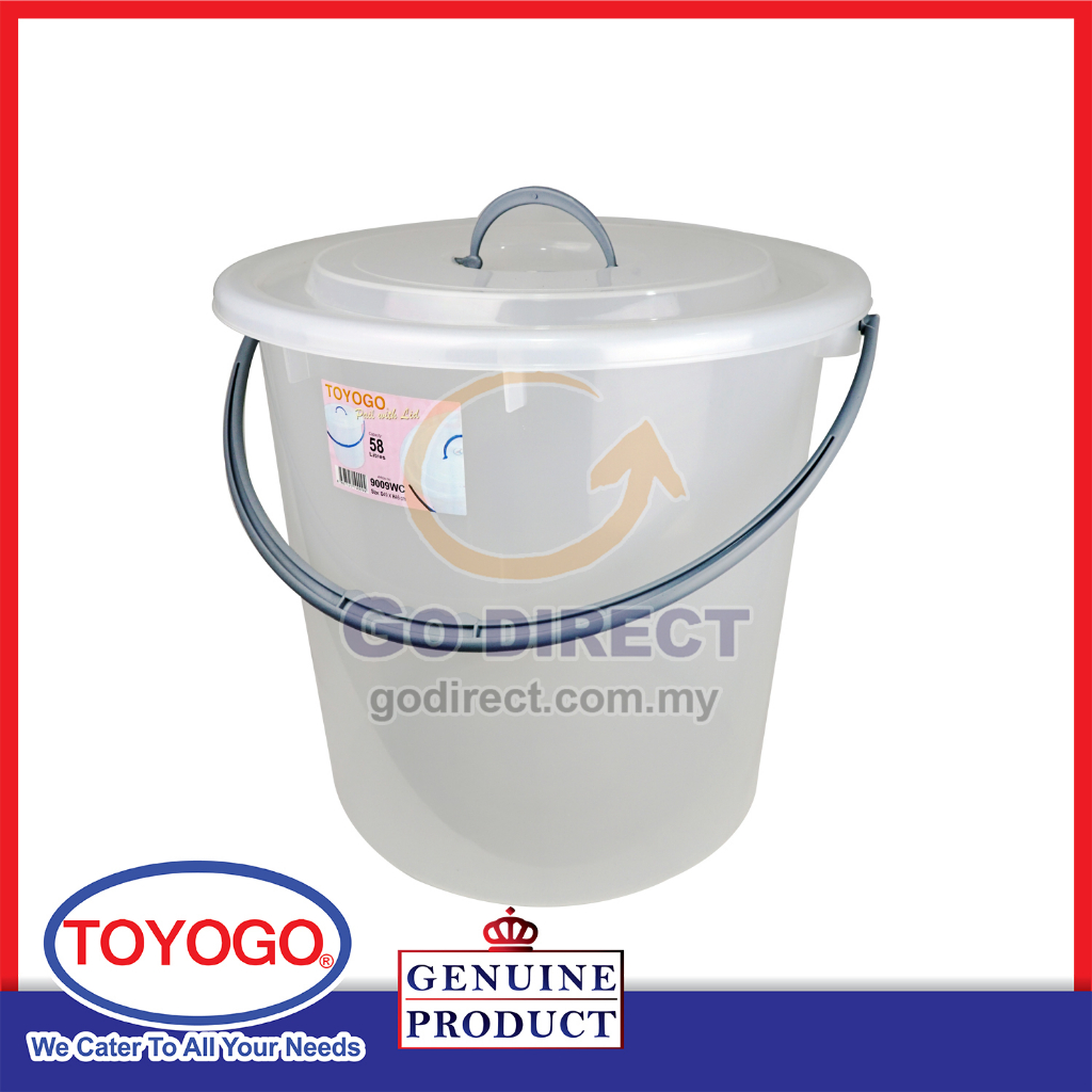 1 X TOYOGO 34L/12Gal Water Pail with Cover Handle Home Pail Water ...