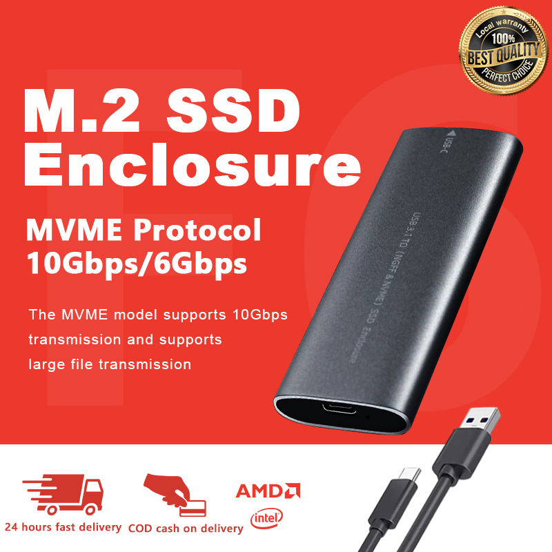 [Local 24H]M.2 SSD NVME Enclosure USB Type C Gen2 10Gbps PCIe Case Box ...