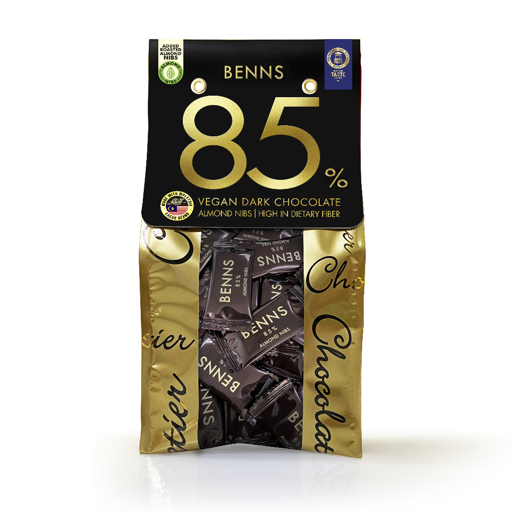 BENNS 85 Vegan Dark Chocolate with Almond Nibs 300gm Shopee Malaysia
