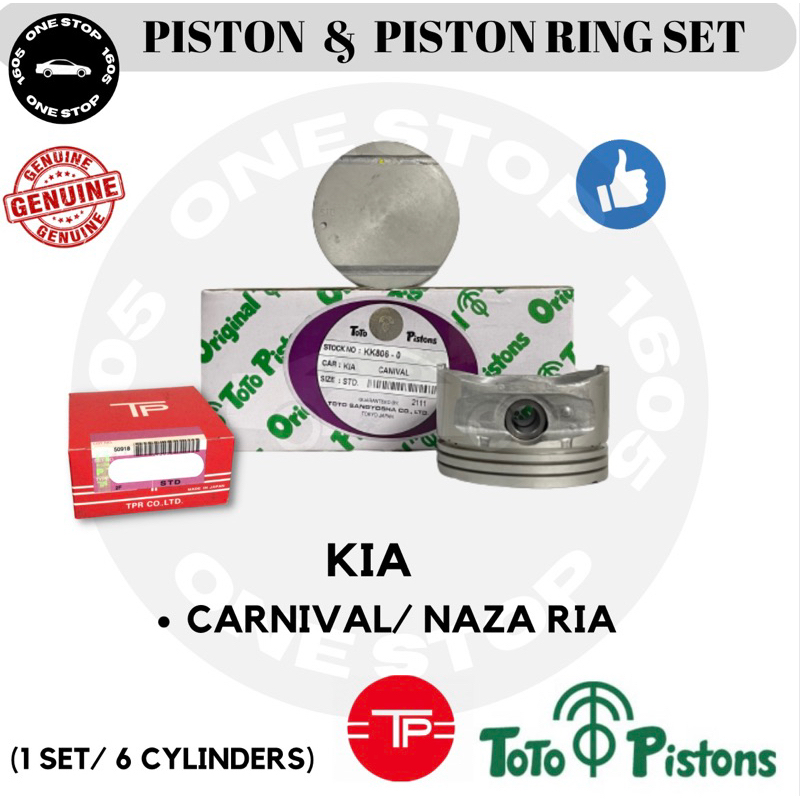 KIA CARNIVAL NAZA RIA JAPAN TOTO PISTON SET & TP PISTON RING SET