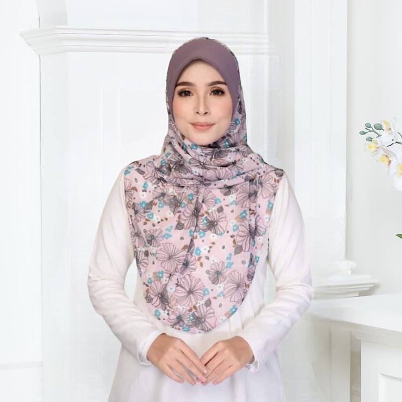 𝗣𝗢𝗦𝗧 𝗧𝗢𝗗𝗔𝗬 Bidang 45 55 Tudung Bawal Instant Corak Printed Bawal Curve ...