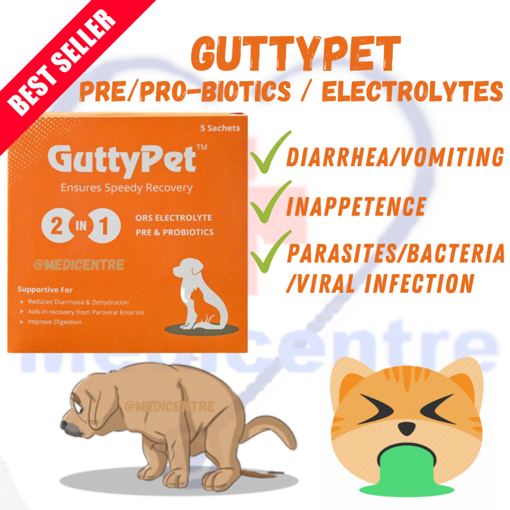 GuttyPet PREBIOTIC Probiotic KITTEN PUPPY cats dogs Parvo Kucing Anjing