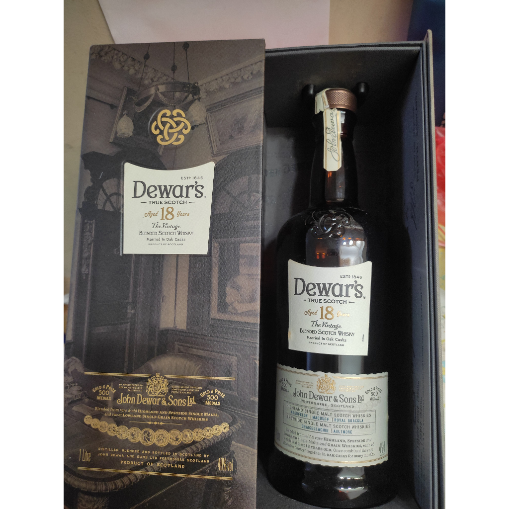 Dewar's 18yrs 1 litre Empty Liquor whisky bottle Shopee Malaysia