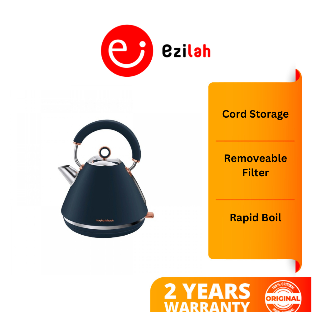 Morphy Richards Kettle Accents Rose Gold/Mightnight Blue (1.5L