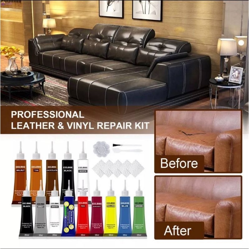 EELHOE PROFESSIONAL DIY LEATHER VINYL REPAIR KIT Krim Mengilat/Membaiki