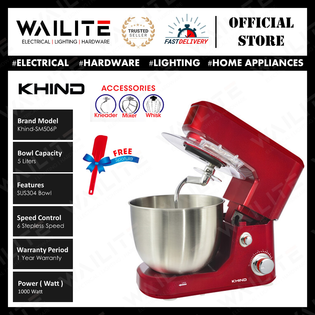 KHIND 5 LITER STAND MIXER ( SM506P ) Shopee Malaysia