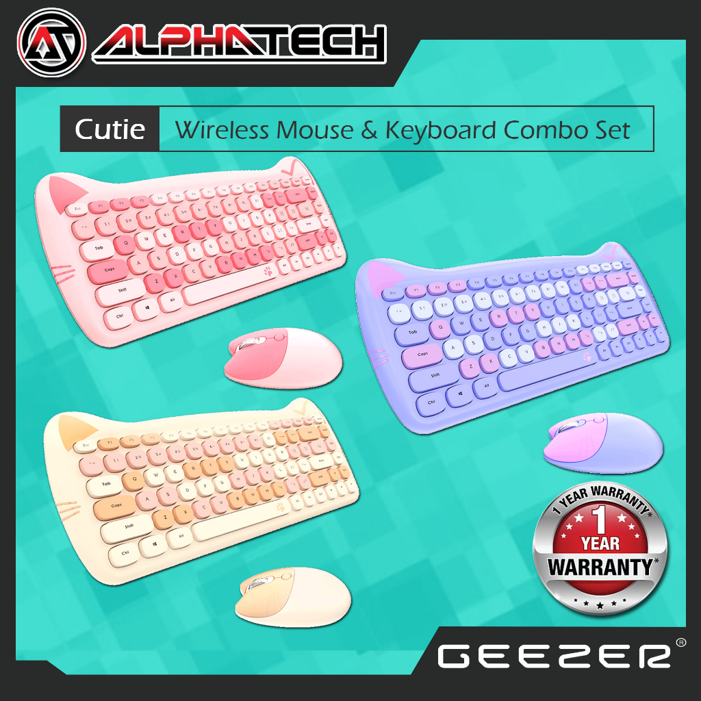 1 Yr Warranty Geezer Cutie 24ghz Wireless Keyboard And Mouse Combo Set Shopee Malaysia 