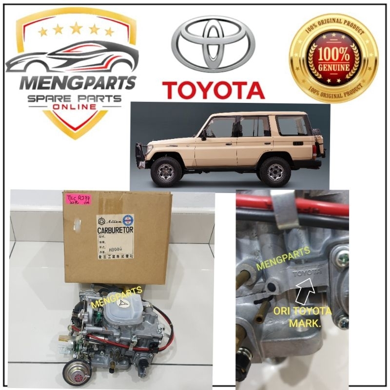 ORIGINAL TOYOTA LAND CRUISER RJ77 22R 1992Y CABURATOR ASSY H3080 ...