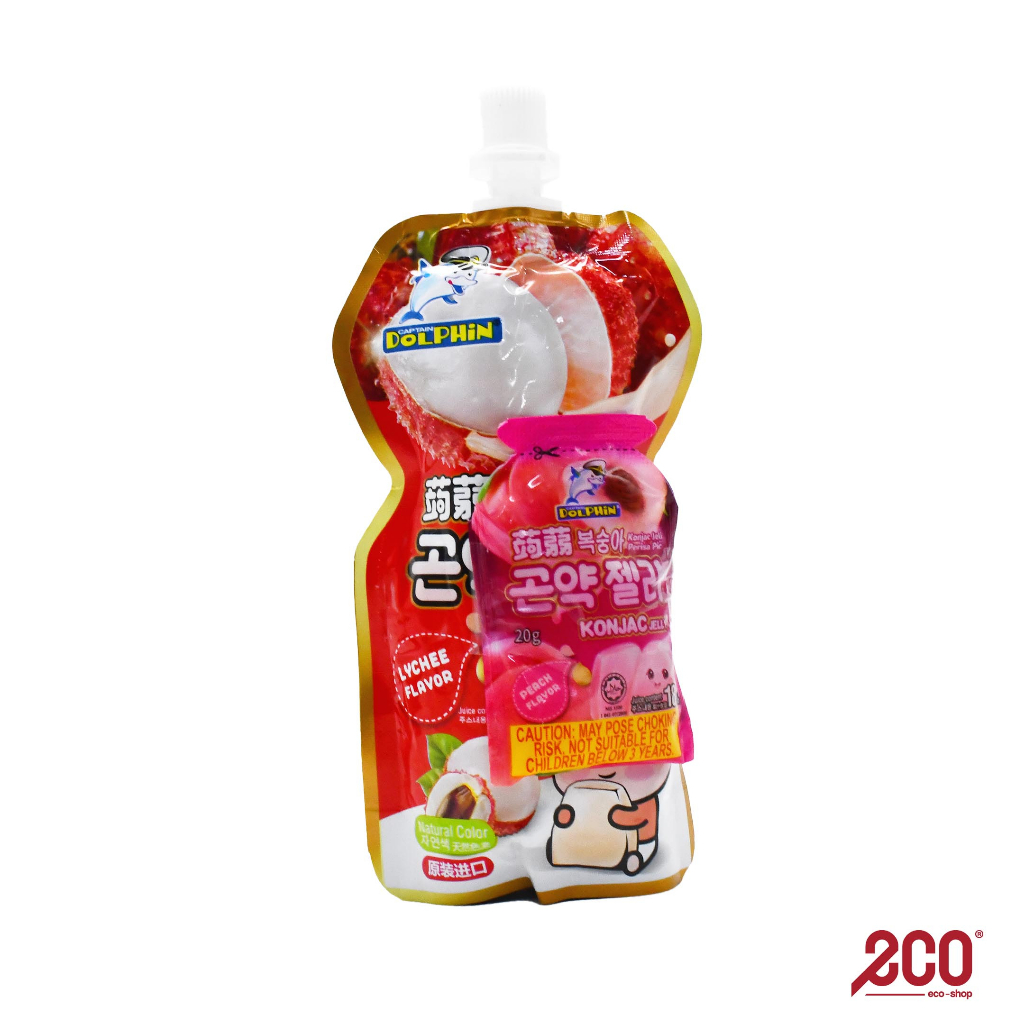 Captain Dolphin Lychee Flavour Konjac Jelly Drink 130g Peach