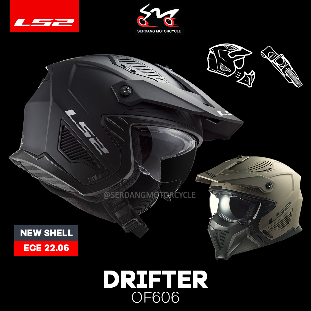 LS2 Drifter OF606 Removable Chin Helmet OffRoad Helmet Shopee Malaysia