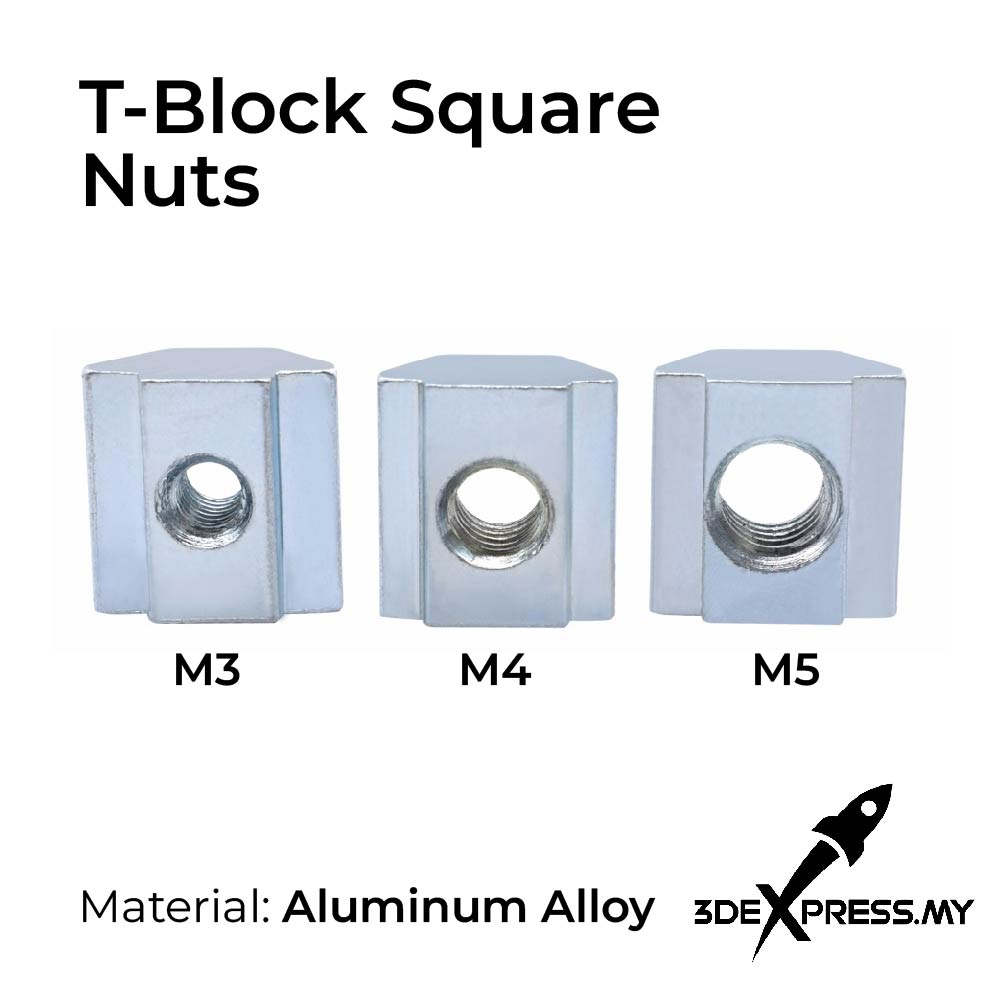 1 PCS M3 M4 M5 T Block Square Nuts T-Track Sliding Hammer  Nut for Fastener Aluminum Profile 2020
