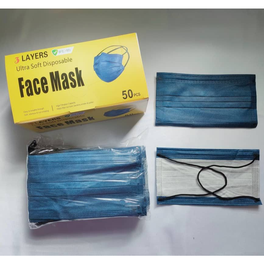 Head Loop Hijab Mask Headloop Mask 3Ply Face Mask 3 ply 50pcs Hijab ...