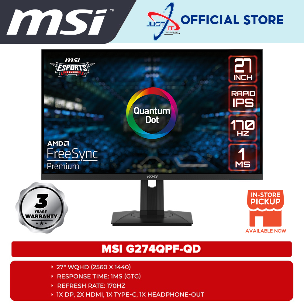 MSI OPTIX G274QPF-QD ( 27" WQHD / 170Hz / RAPIS IPS / 1MS GTG / AMD ...