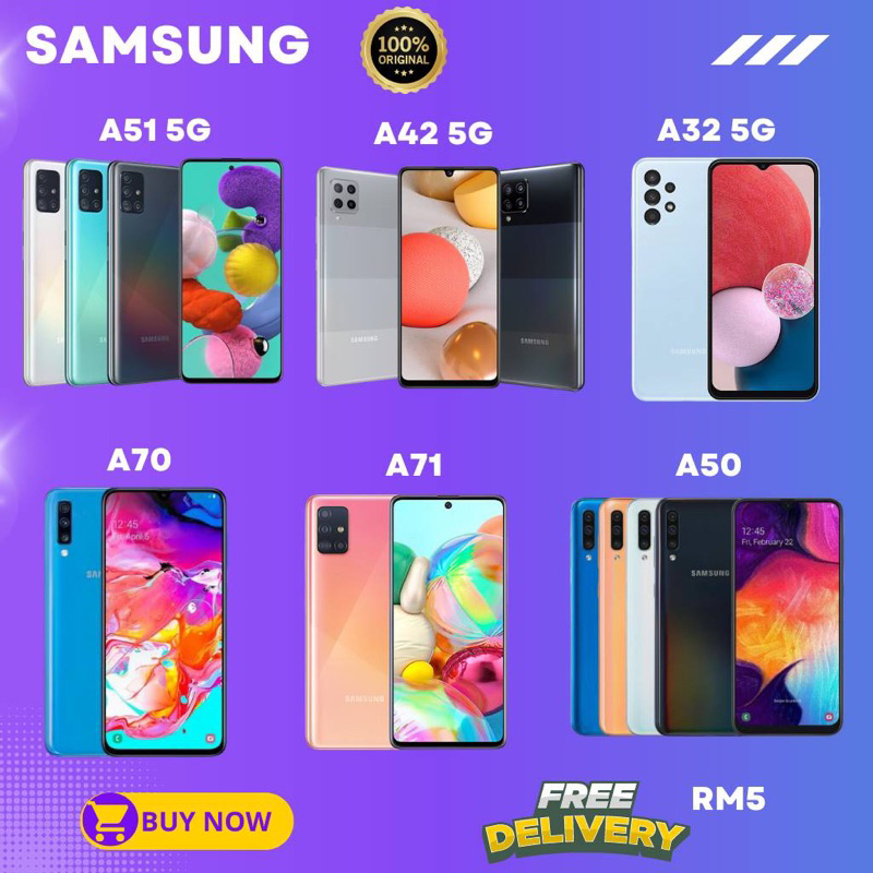 Samsung Galaxy A51 5G, A42 5G, A32 5G, A70, A71, A50, A33, A53  100% Original second