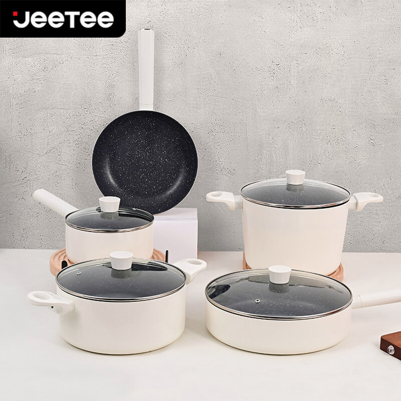 Jeetee 4pcs NonStick Frying Pan Kitchenware Cookware Set Calderon pot