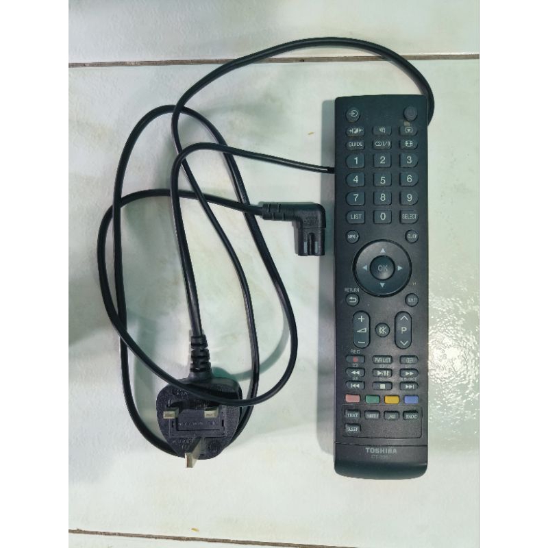 Toshiba LCD TV 40L3750VM Remote & Power Cable Shopee Malaysia