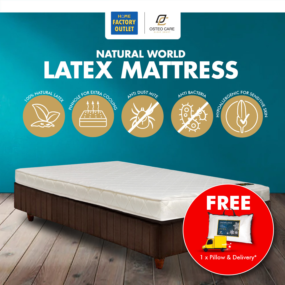 OSTEO CARE Natural Latex Single Size Natural World Mattress/Tilam 4