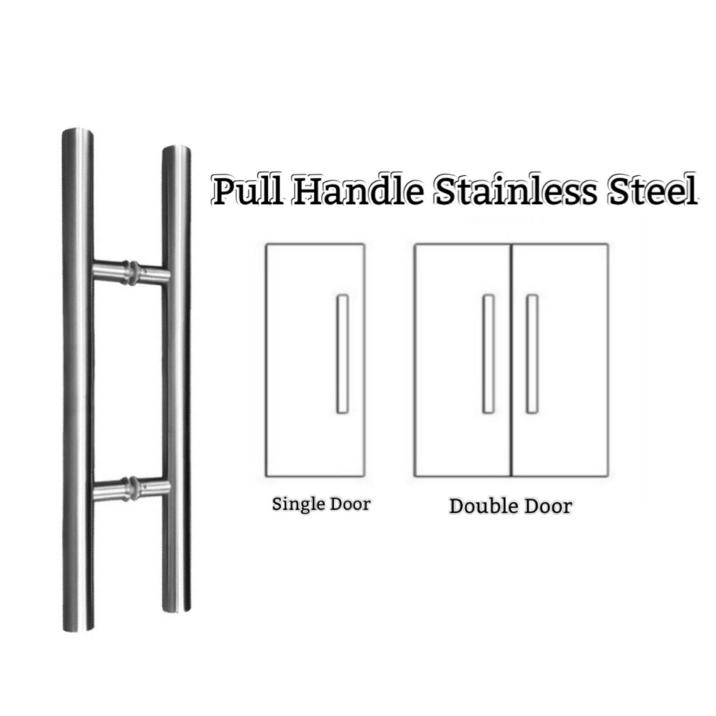 [READY STOCK] 304 STAINLESS STEEL HAIRLINE PULL PUSH TEMPERED GLASS ...
