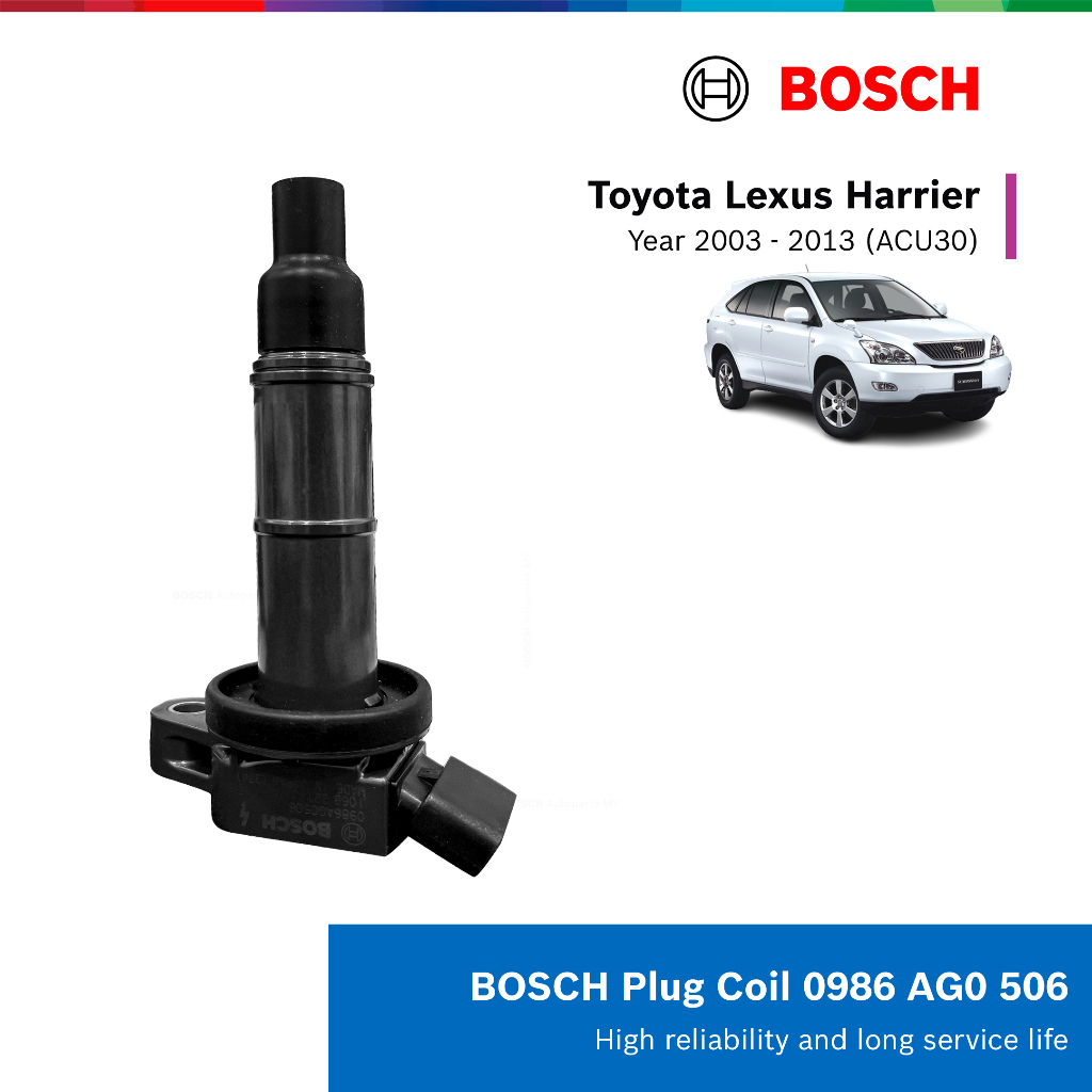 Bosch Ignition Plug Coil for Toyota Lexus Harrier ACU30 (2003 2013