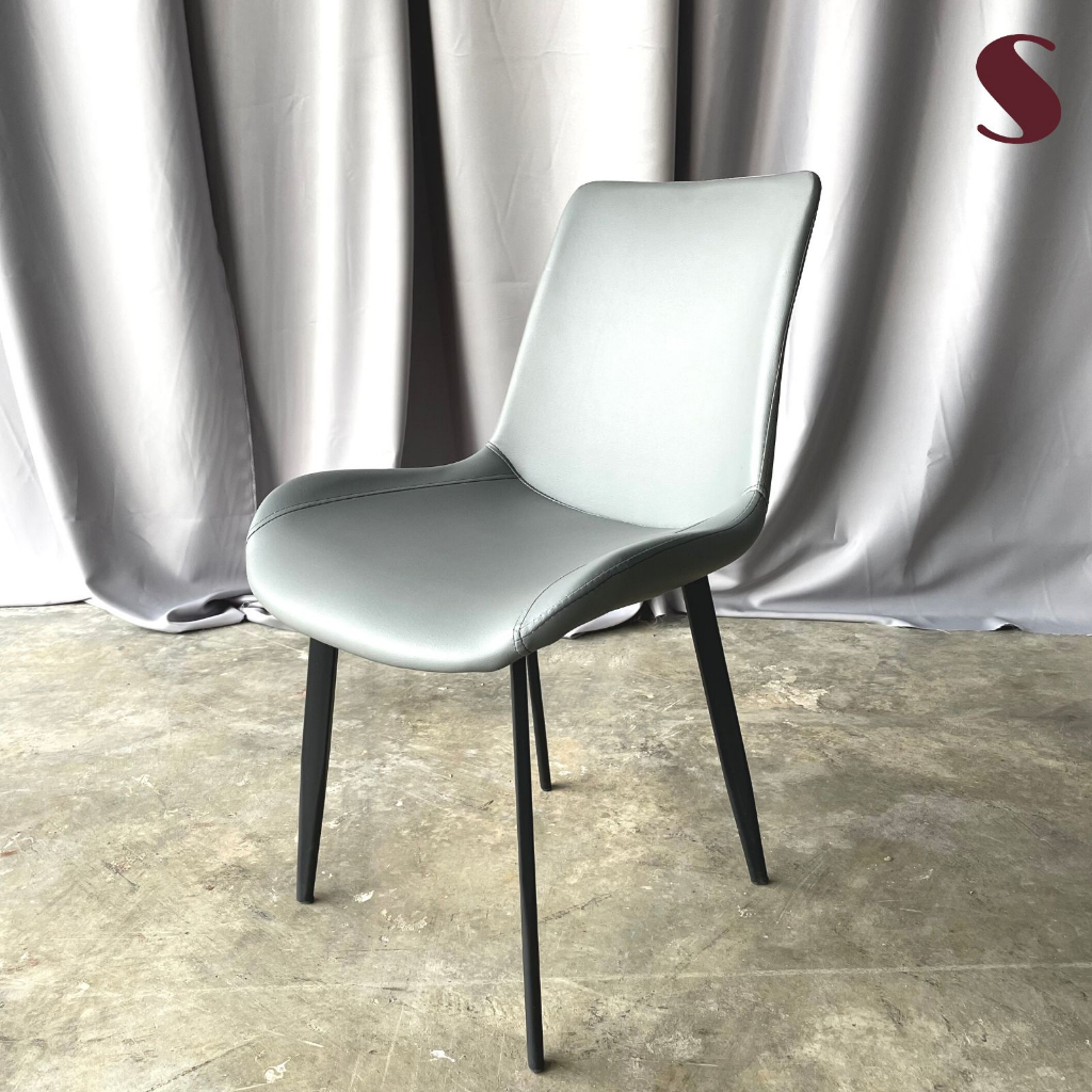 MONS Dining Chair made of Steel Leg and PU Leather Seat for Dining Cafe ...