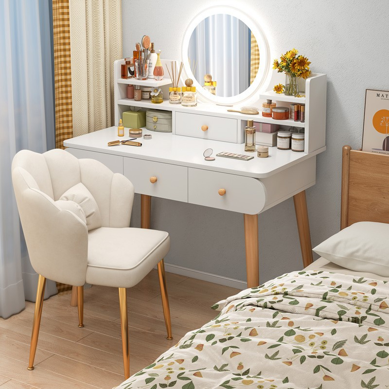 Modern Home Vanity Table with Mirror LED Makeup Table 100cm Dressing