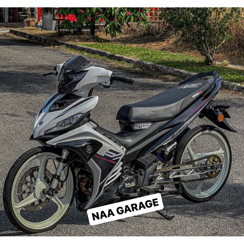 COVERSET EXCITER WHITE BLACK LC135 V4-V5-V6-V7 FREE AMBLEM LOGO YAMAHA ...