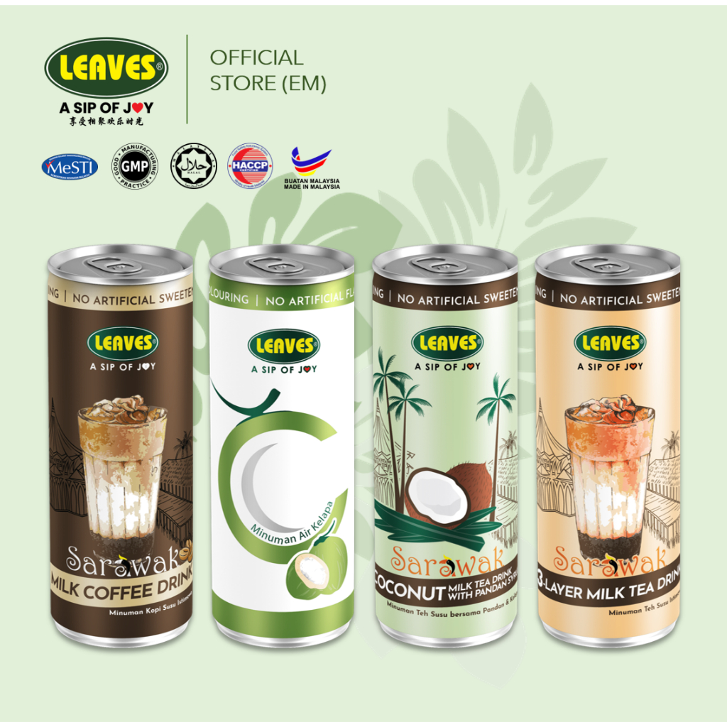 LEAVES Sarawak 3Layer Milk Tea (砂拉越三色奶茶) / Pandan & Coconut Milk Tea 🌴