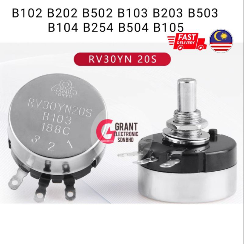 RV30YN 20S Tokyo Cosmo Single Turn Potentiometer Variable RV30YN 20S Tokyo Cosmo Single Turn Potentiometer Variable