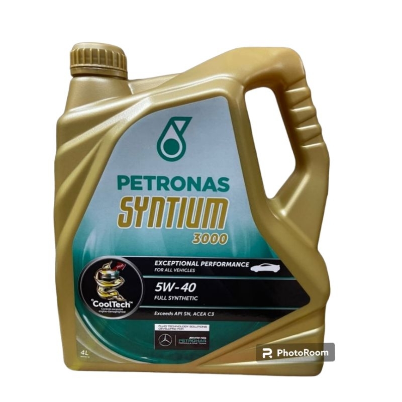 Petronas Syntium 3000 5W40 SN/CF Fully Synthetic Engine Oil 4L | Shopee ...