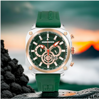 [Original] Hummer HM1018-1692C Chronograph Men Watch Green Silicon ...