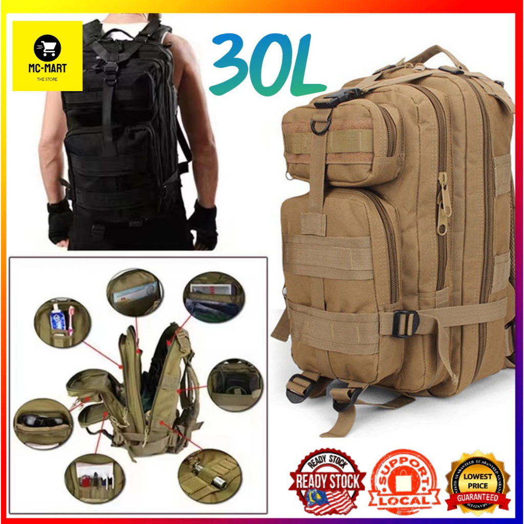 30l outdoor military rucksacks tactical backpack camping hiking trekking bag Miramrax Small Daypack Waterproof The 3P marching backpack outdoor war game shoulder bag is made of premium quality oxford cloth with high durability 30L/50L Waterproof Tactical Backpack 1000D