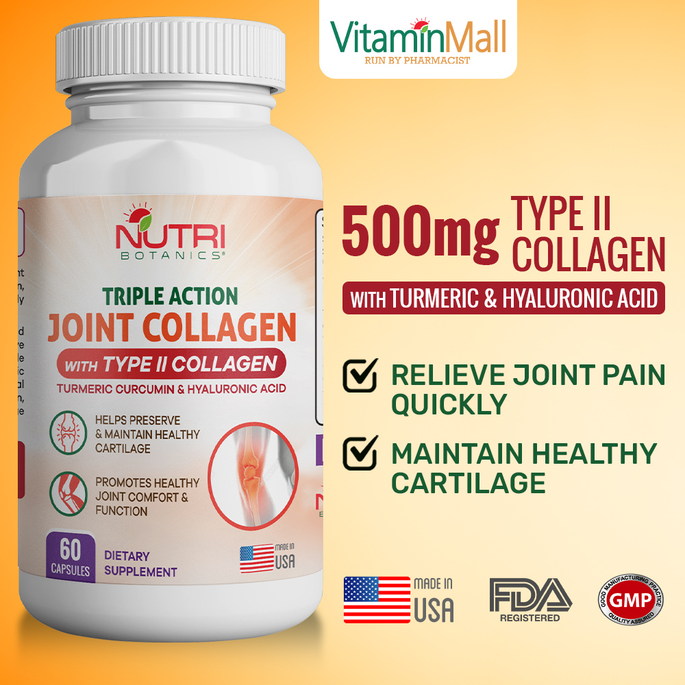 Nutri Botanics Joint Collagen Type II + Turmeric 60 Capsules