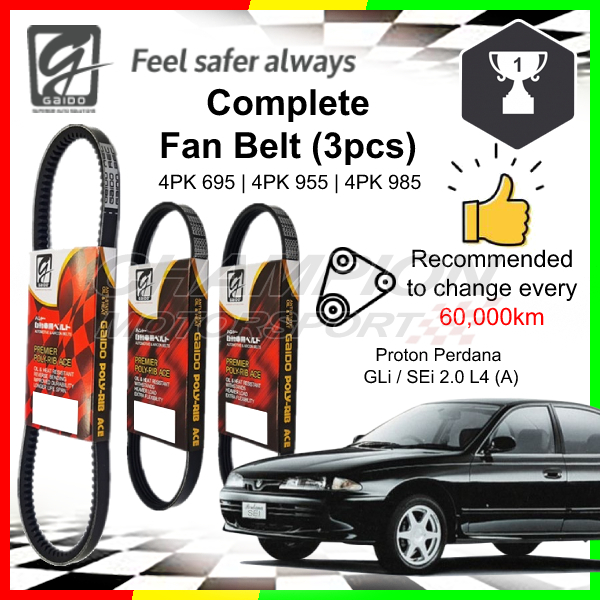 Gaido Fan Belt Proton Perdana 2.0 SE Air Cond Alternator Power Steering