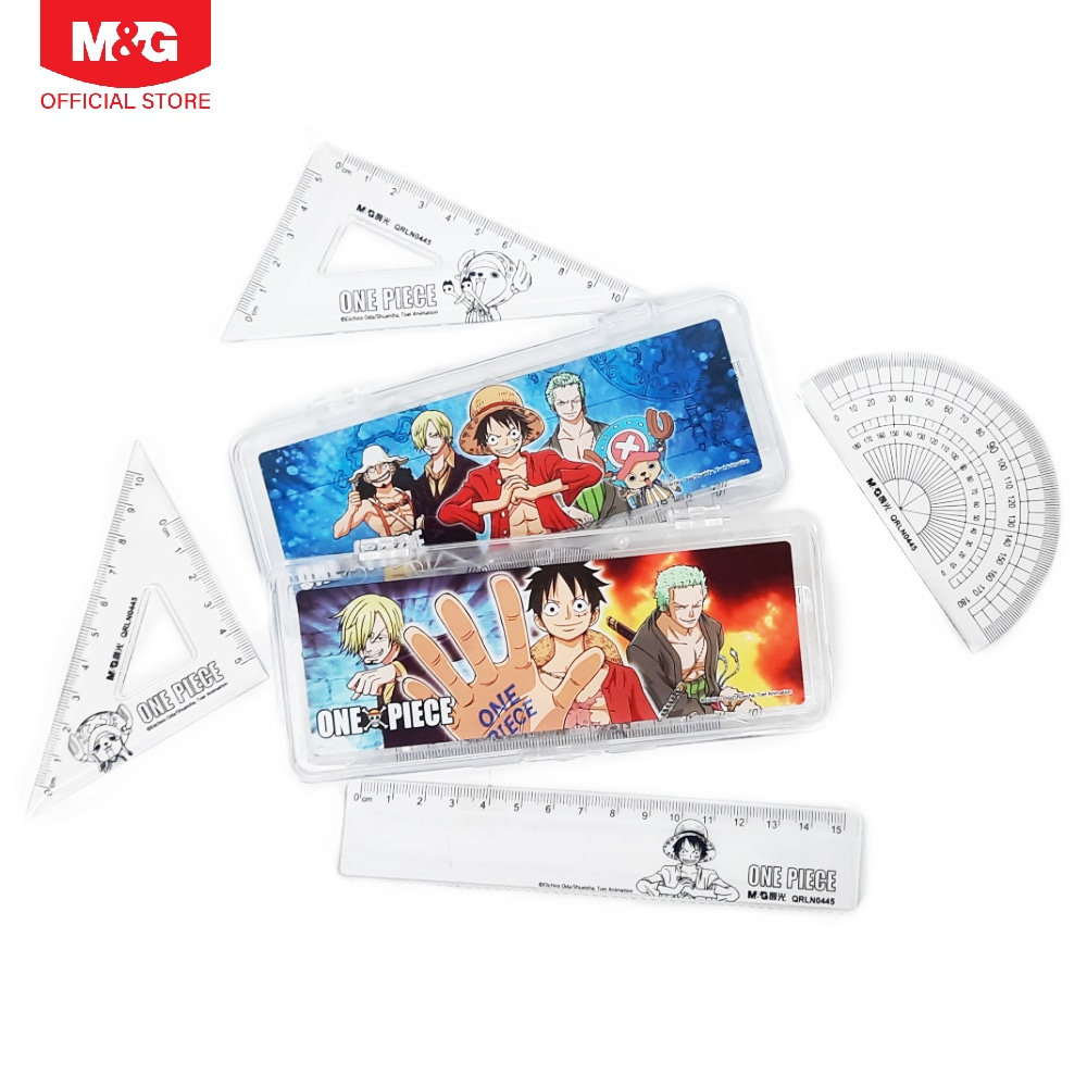 M&G One Piece Series Ruler Set - 4 PCS With Plastic Box Packaging ...