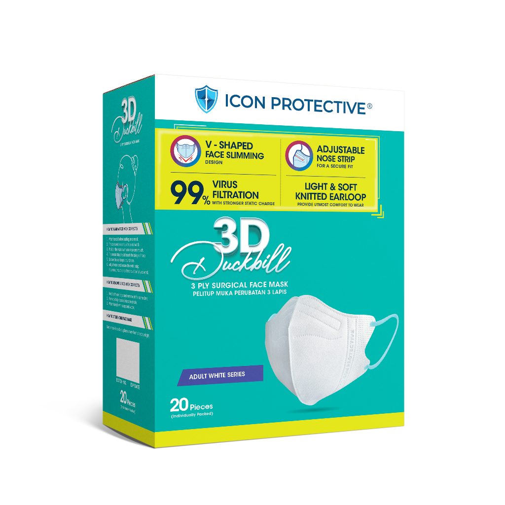 Icon Protective 3D Duckbill Series - White ( 20pcs ) | Shopee Malaysia